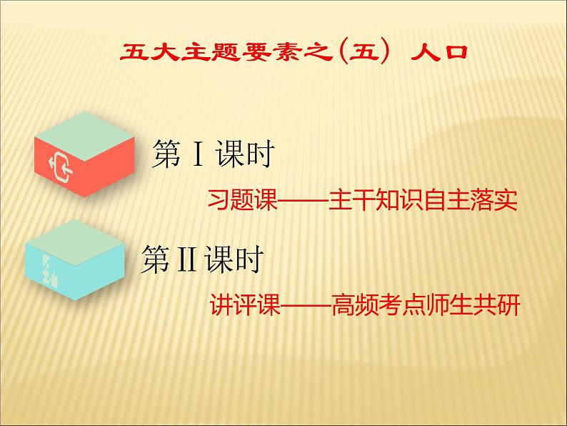 2019届二轮复习 ：第一部分 五大主题要素之（五） 人口 课件（49张）（全国通用）01