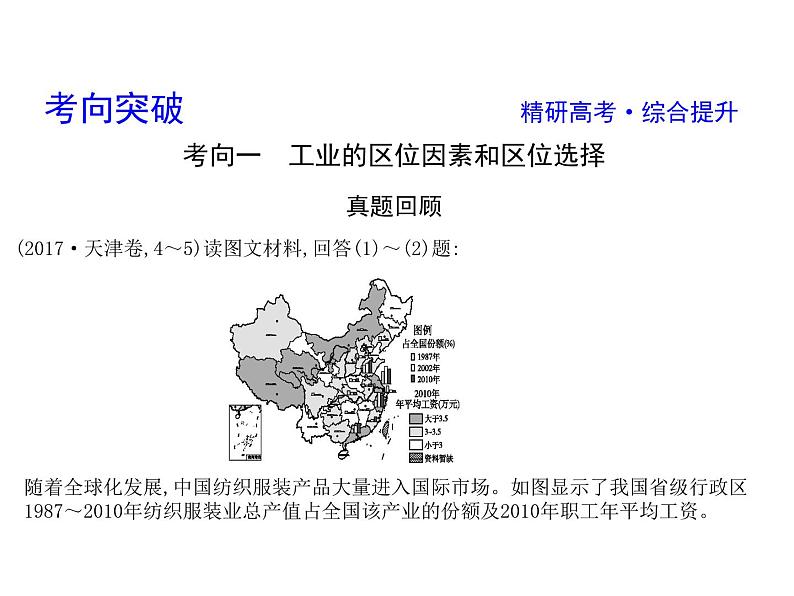 2019届二轮复习 2019版《导与练》总复习 第一篇 专题重难突破：专题八　工业  课件（38张）05