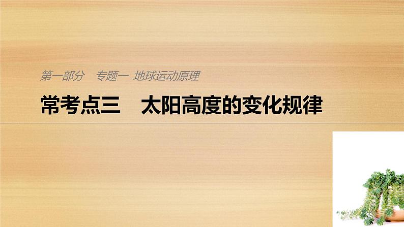 2019届二轮复习：专题一 地球运动原理 常考点三 课件（28张）（ 通用版）01