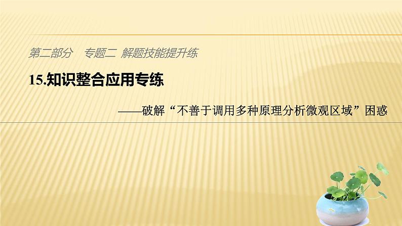 2019届 二轮 复习 ：第二部分 专题二 解题技能提升练 15 课件（45张）（全国通用）01