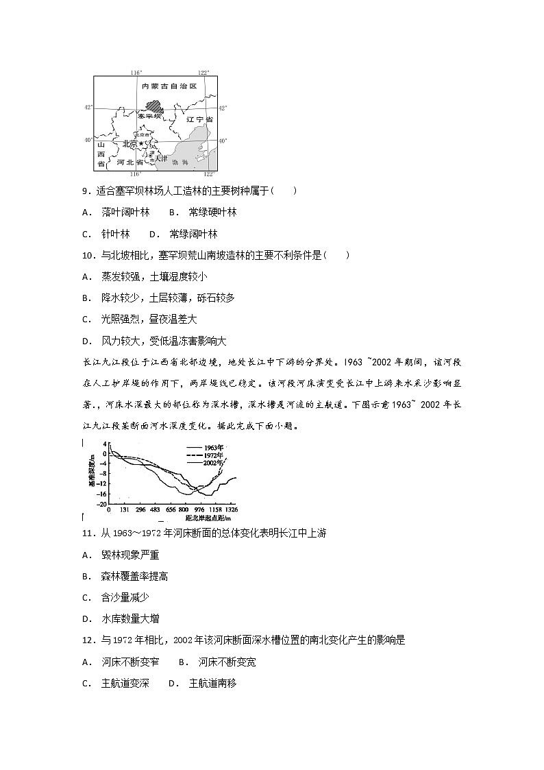 2019届 二轮 复习 ：专题十  区域生态环境建设与流域综合开发  作业  Word版含解析03