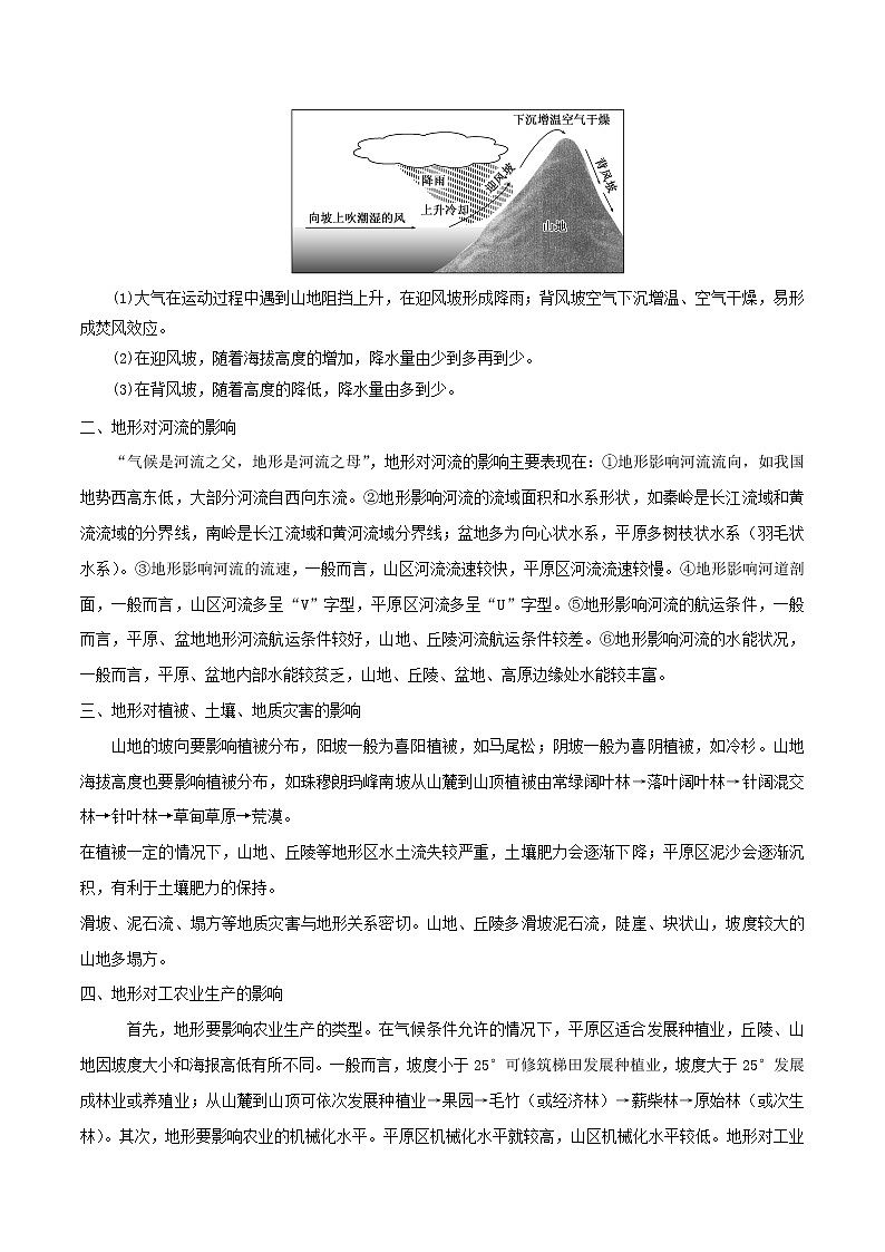 2019届 二轮复习微专题4.4 地形对地理环境的影响学案 （全国通用） Word版含解析03