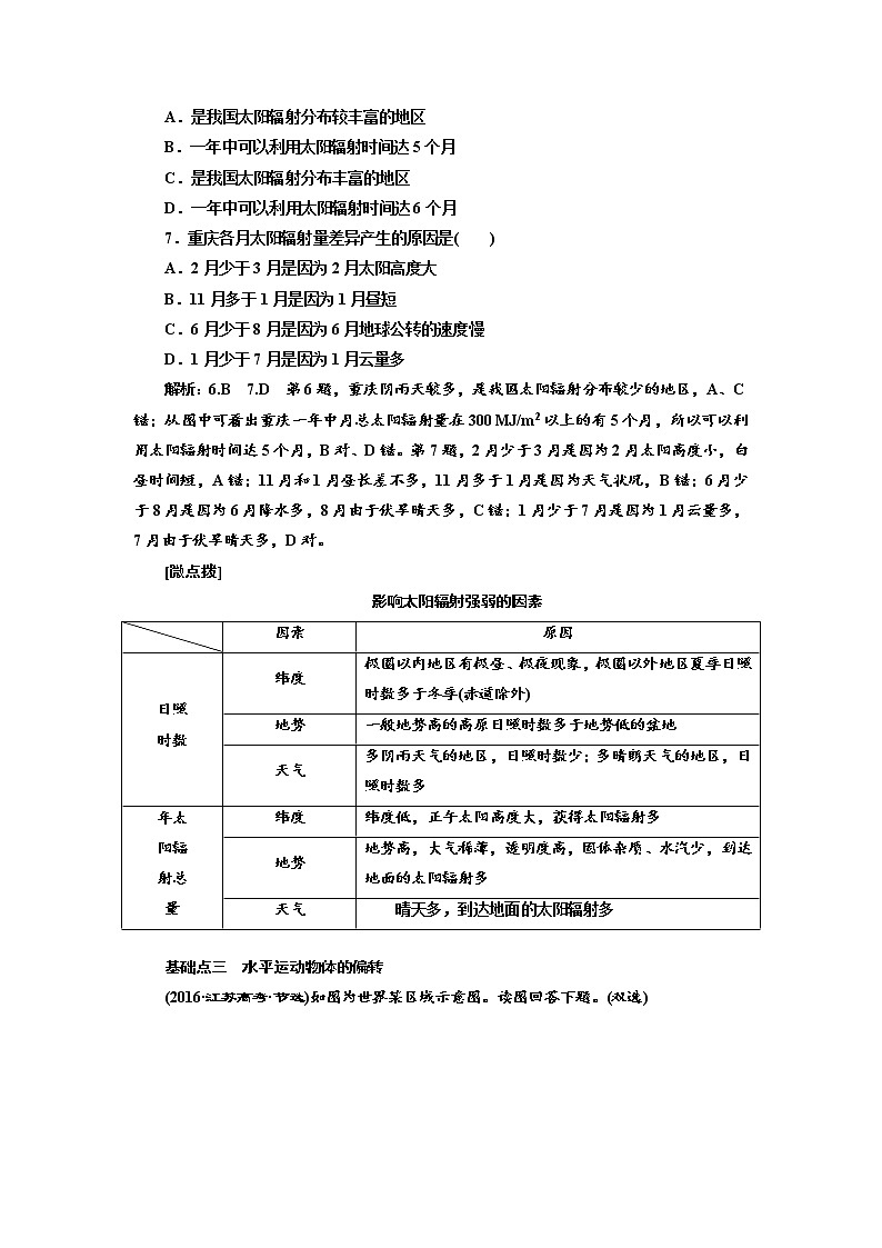 2019届 二轮复习 ：第一部分 命题视角（一） 地球运动   学案 江苏专版  Word版含解析03