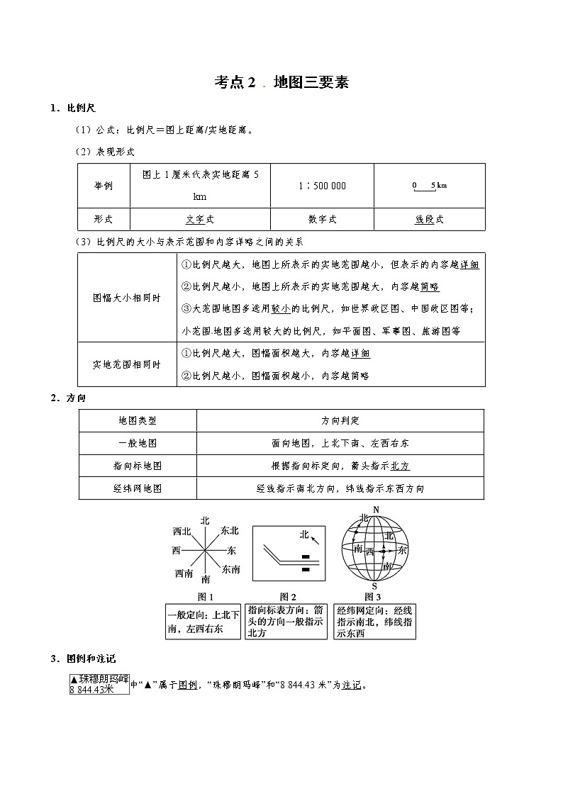 2019届 二轮复习 冲刺01 经纬网与地图-《艺考生文化课高分冲刺》学案（全国通用） Word版含解析03