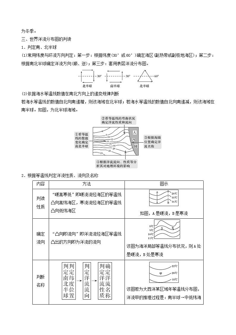 2019届 二轮复习 微专题3.7 洋流  学案（全国通用） Word版含解析03