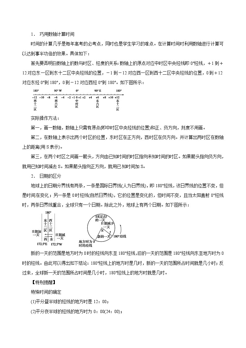 2019届 二轮复习 专题01 地球运动规律-2019年高考地理考纲解读与热点难点突破（教学案）（全国通用） Word版含解析02