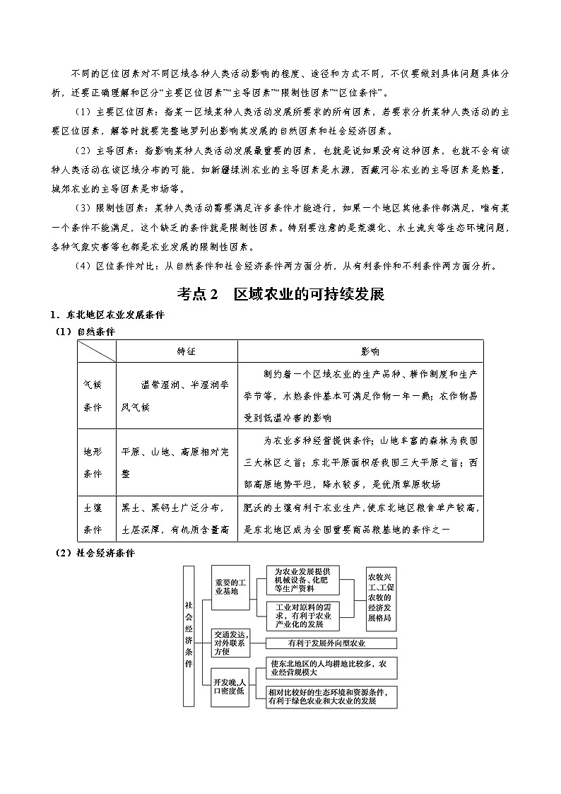 2019届  二轮复习 冲刺08 农业区位与区域农业的可持续发展-《艺考生文化课高分冲刺》学案（全国通用） Word版含解析03