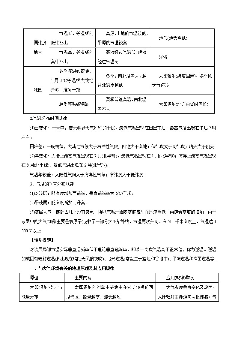 2019届  二轮复习 专题02 大气的运动规律  学案  （全国通用） Word版含解析02