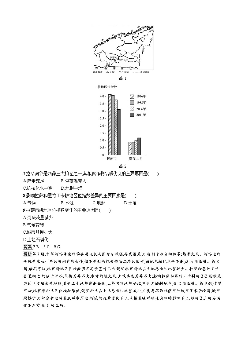 2019版地理浙江选考大二轮复习作业：专题八 区域地理环境与人类活动 提升训练23（通用版）03