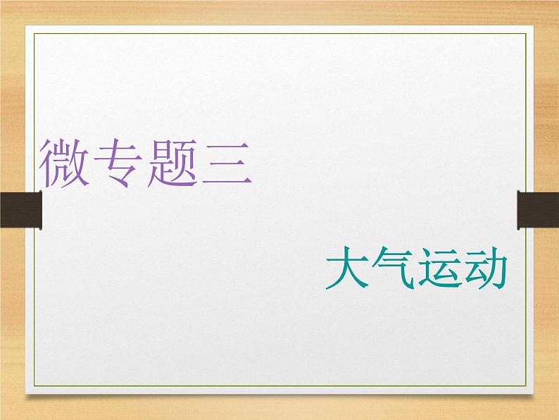 2020届 二轮复习 微专题突破：微专题三　大气运动 （通用）课件（66张）01