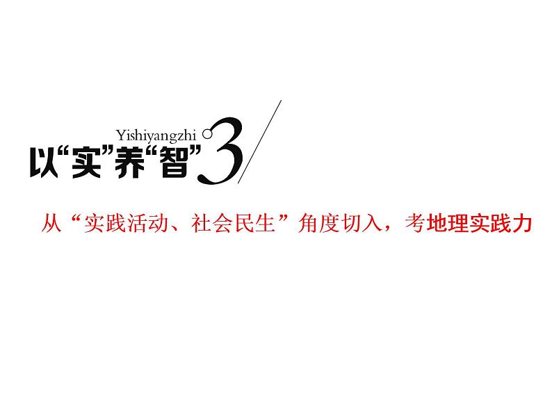 2020高考地理二轮专题课件：以“实”养“智”3  从“实践活动、社会民生”角度切入，考地理实践力（23张）01