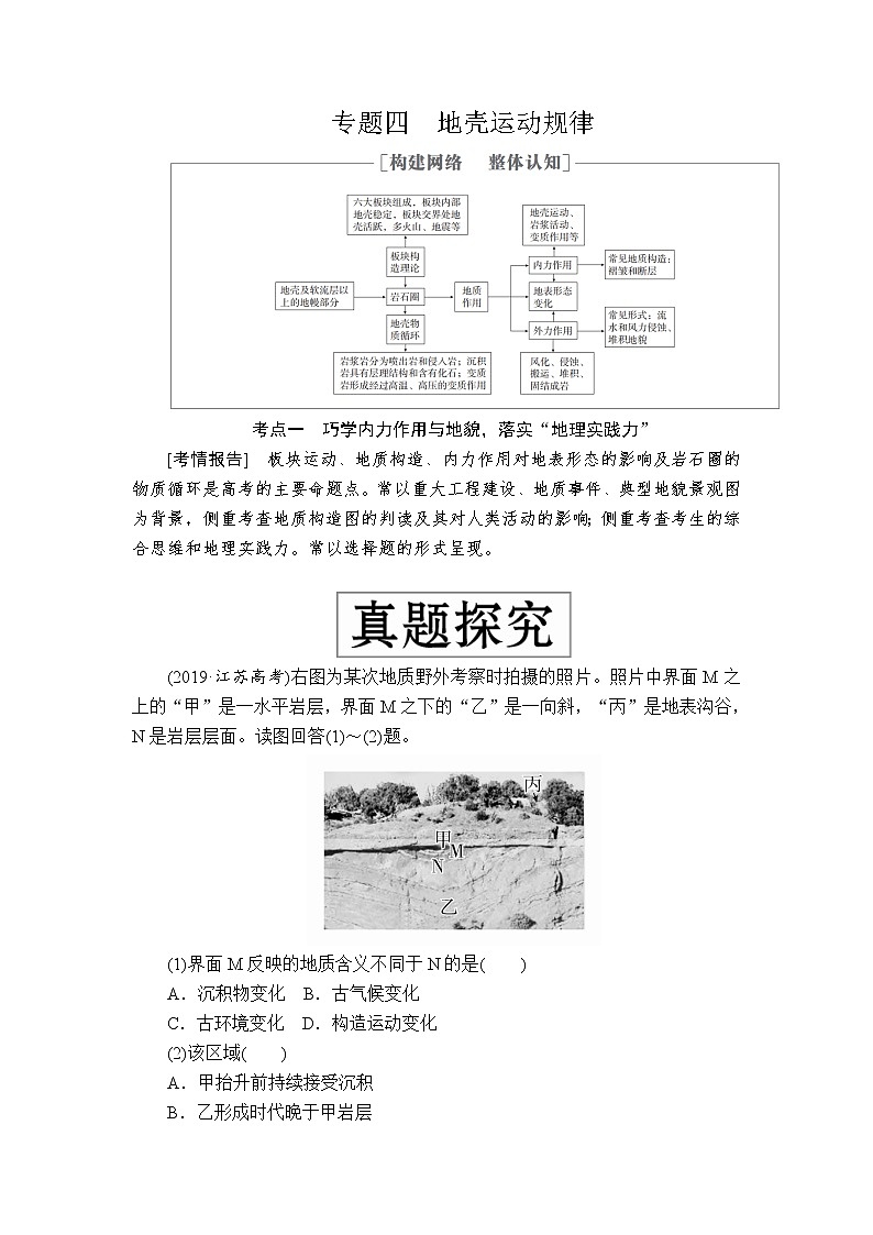 2020届《提分教程》高考地理二轮复习：专题四　地壳运动规律01