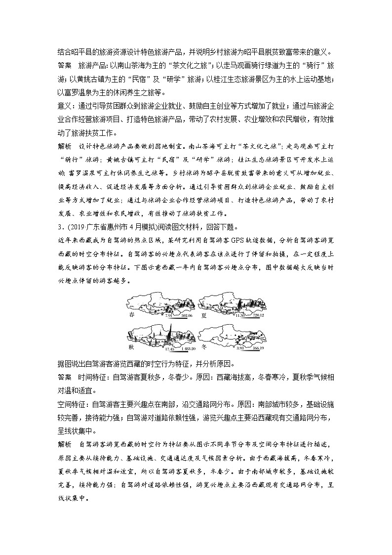 2020届《步步高》大二轮复习专题训练：专题十二  旅游地理02