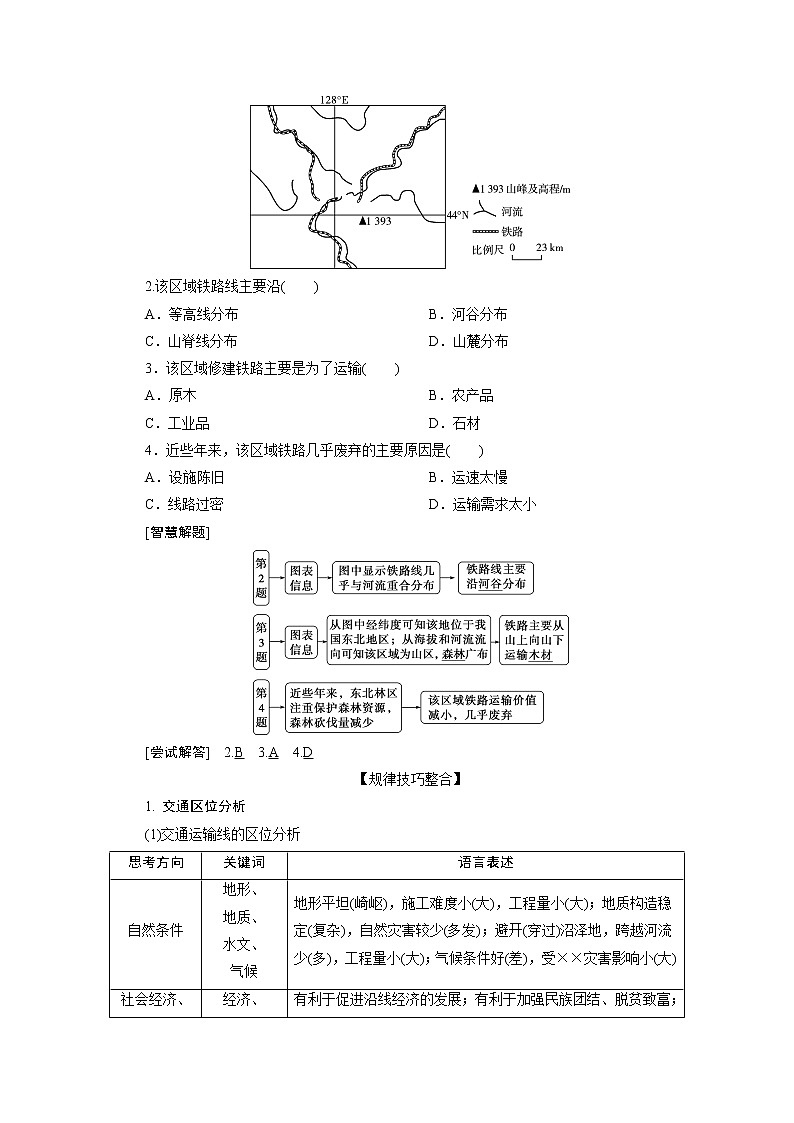 2020届 高考地理二轮考前复习方略微专题九　交通区位理论   课标版学案 Word版含解析02
