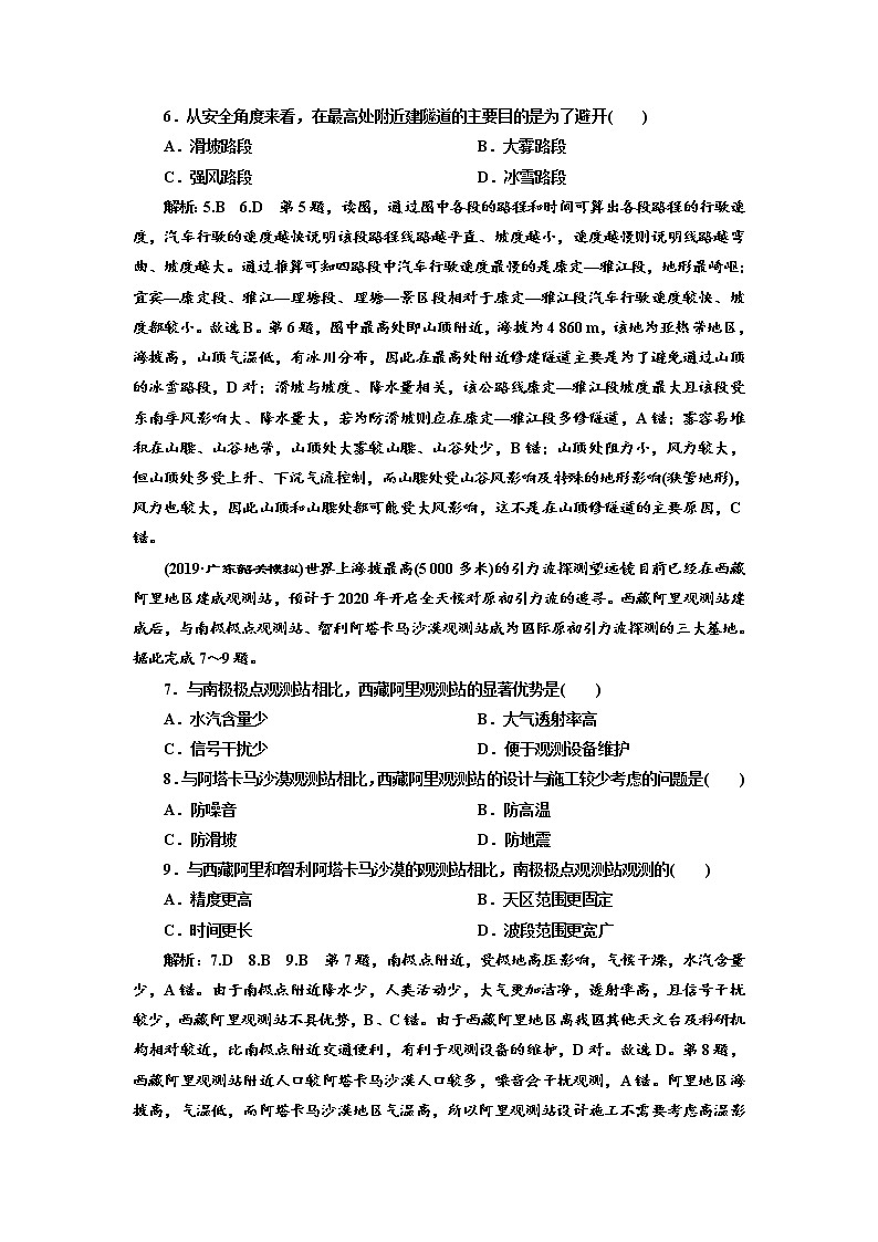 2020高考地理微专题突破 专题过关检测（十一） 自然环境与人类活动 （通用）  作业 Word版含解析03