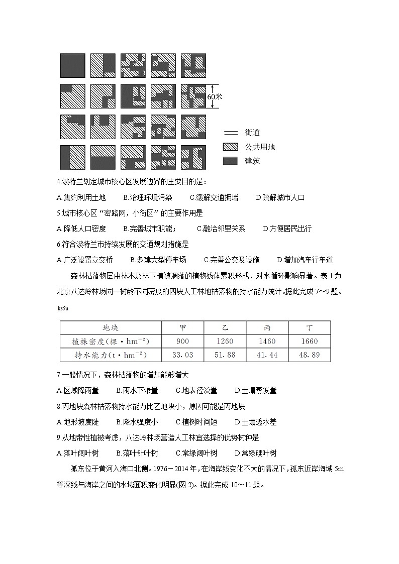 四川省眉山市2020届高三第三次诊断性考试 地理02