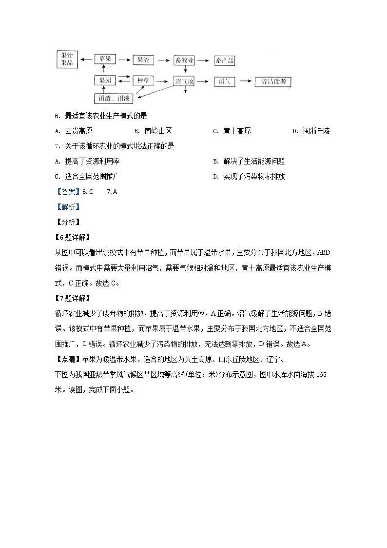 天津市和平区2020届高三质量调查地理试题03