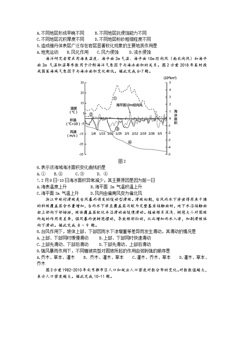 山东省济南市历城第二中学2020届高三下学期高考模拟考试（五）地理试卷02