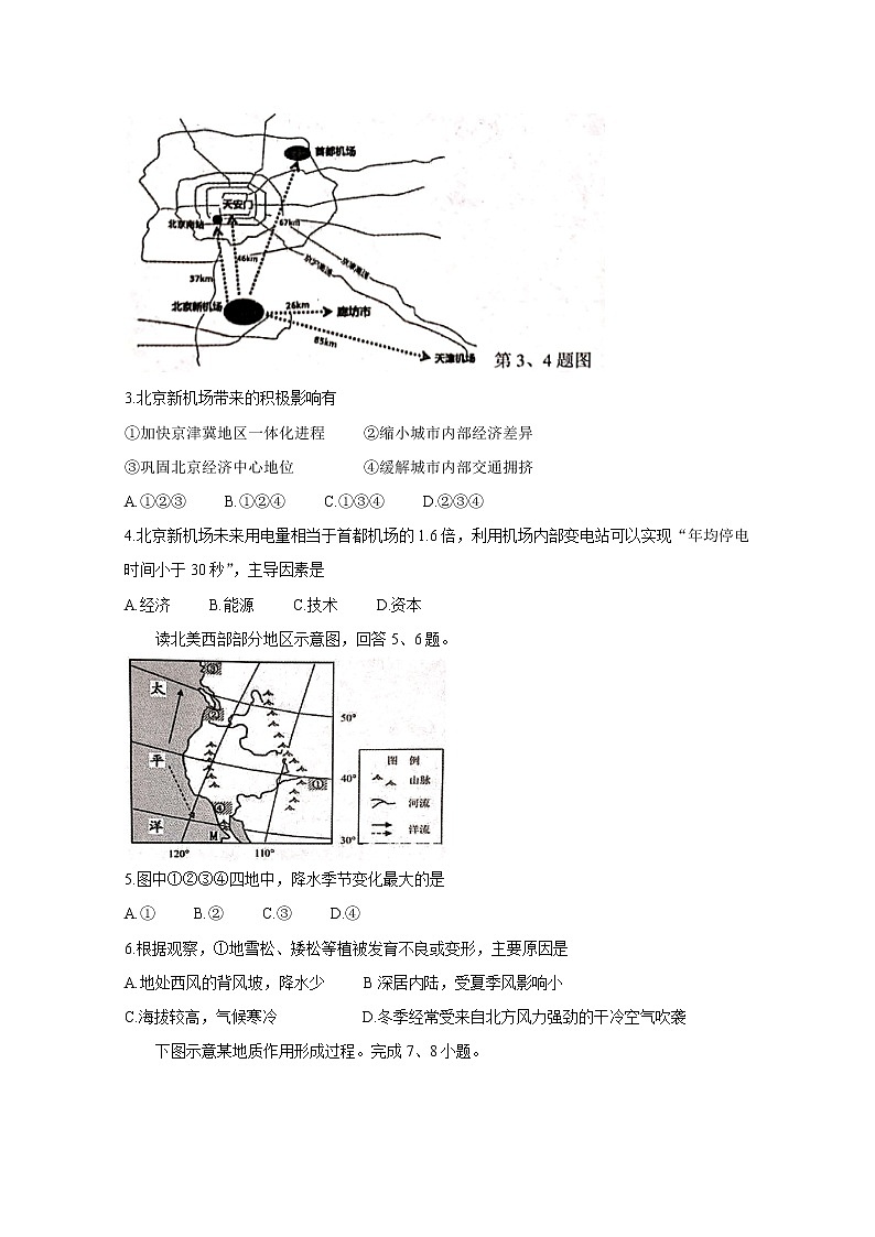 浙江省温州市新力量联盟2020届高三上学期适应性考试 地理02