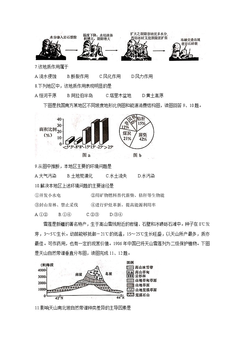 浙江省温州市新力量联盟2020届高三上学期适应性考试 地理03