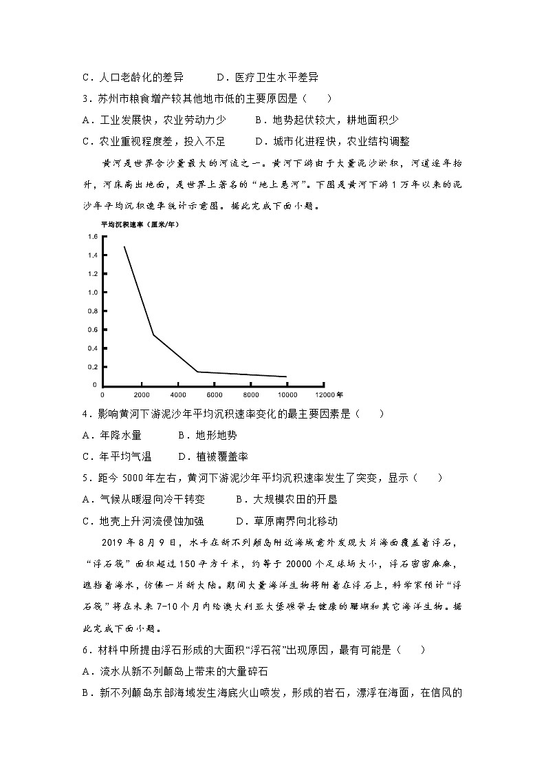 湖南省怀化市中方县第二中学2020届高三下学期全国统一冲刺考试地理试卷02