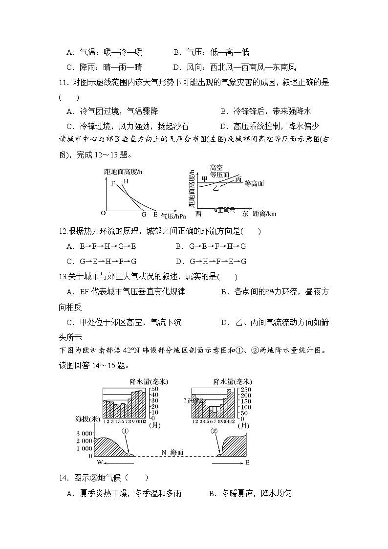 甘肃省酒泉市敦煌中学2020届高三上学期调研考试地理试卷03