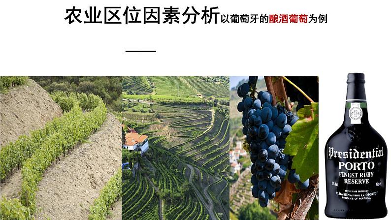 2018广东高考地理二轮复习课件：示范农业区位因素分析以葡萄牙的酿酒葡萄为例 （20张PPT）01