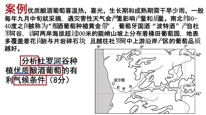 2018广东高考地理二轮复习课件：示范农业区位因素分析以葡萄牙的酿酒葡萄为例 （20张PPT）02