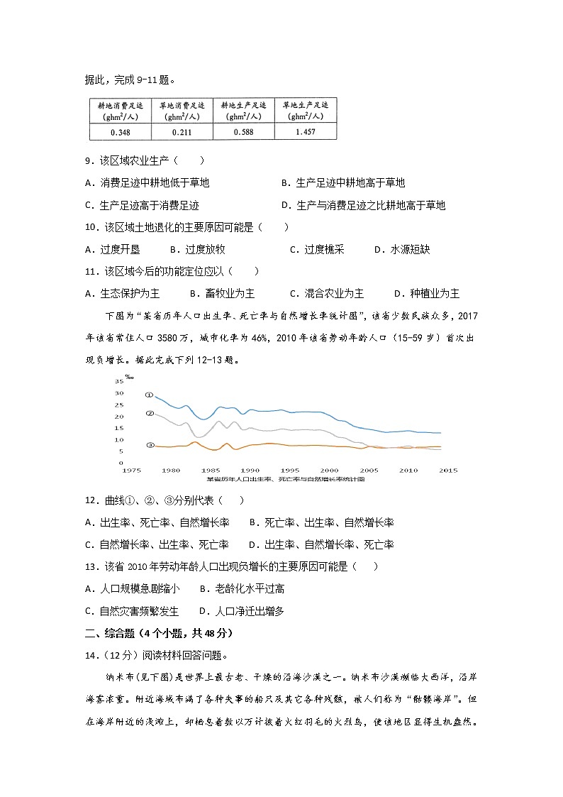 2018-2019学年四川省棠湖中学高二下学期第一次月考地理试题 Word版第3页