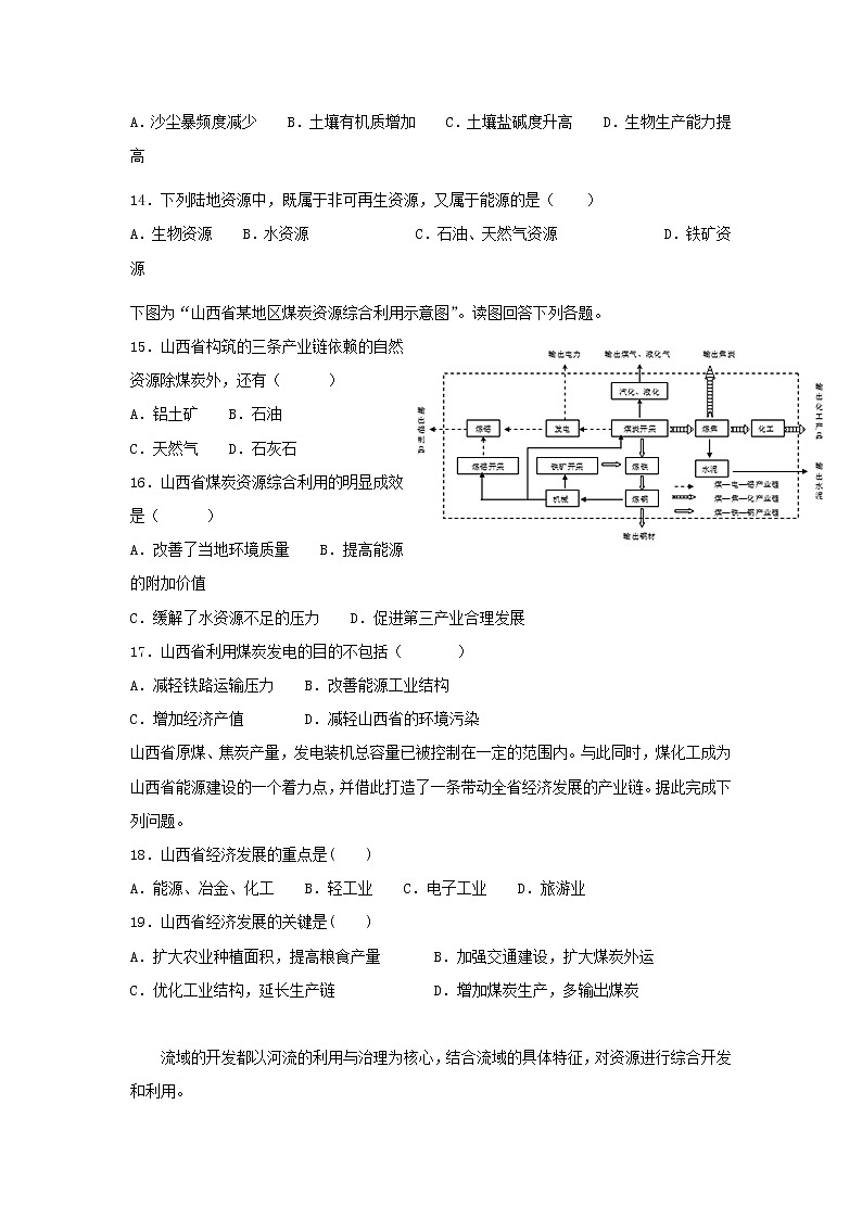 2018-2019学年新疆石河子二中高一下学期第二次月考地理试卷第3页
