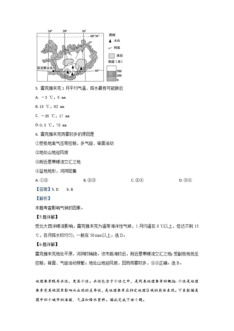 2018-2019学年新疆生产建设兵团第二中学高二下学期5月月考地理试题 解析版03