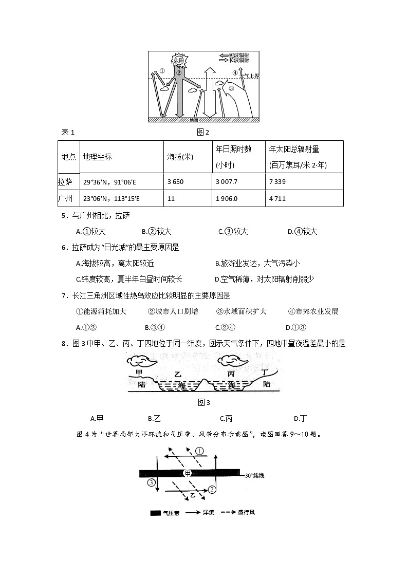 2018-2019学年辽宁省大连市高中生学业水平考试模拟地理试题（二） Word版02