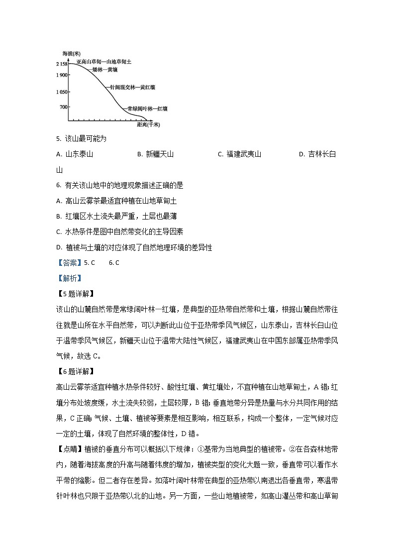 2018-2019学年内蒙古鄂尔多斯市第一中学高二下学期第一次月考地理试题 解析版第3页