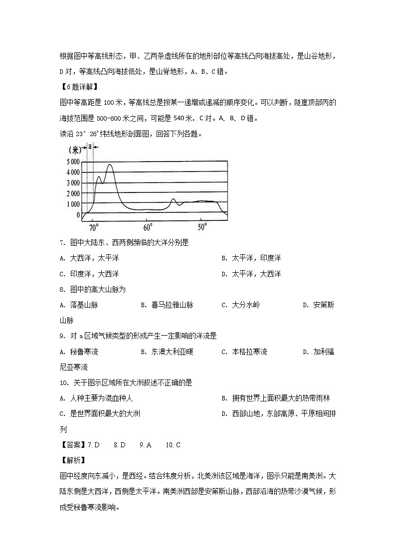 2018-2019学年山东省淄博市淄川中学高二下学期第一次月考地理试题 解析版03