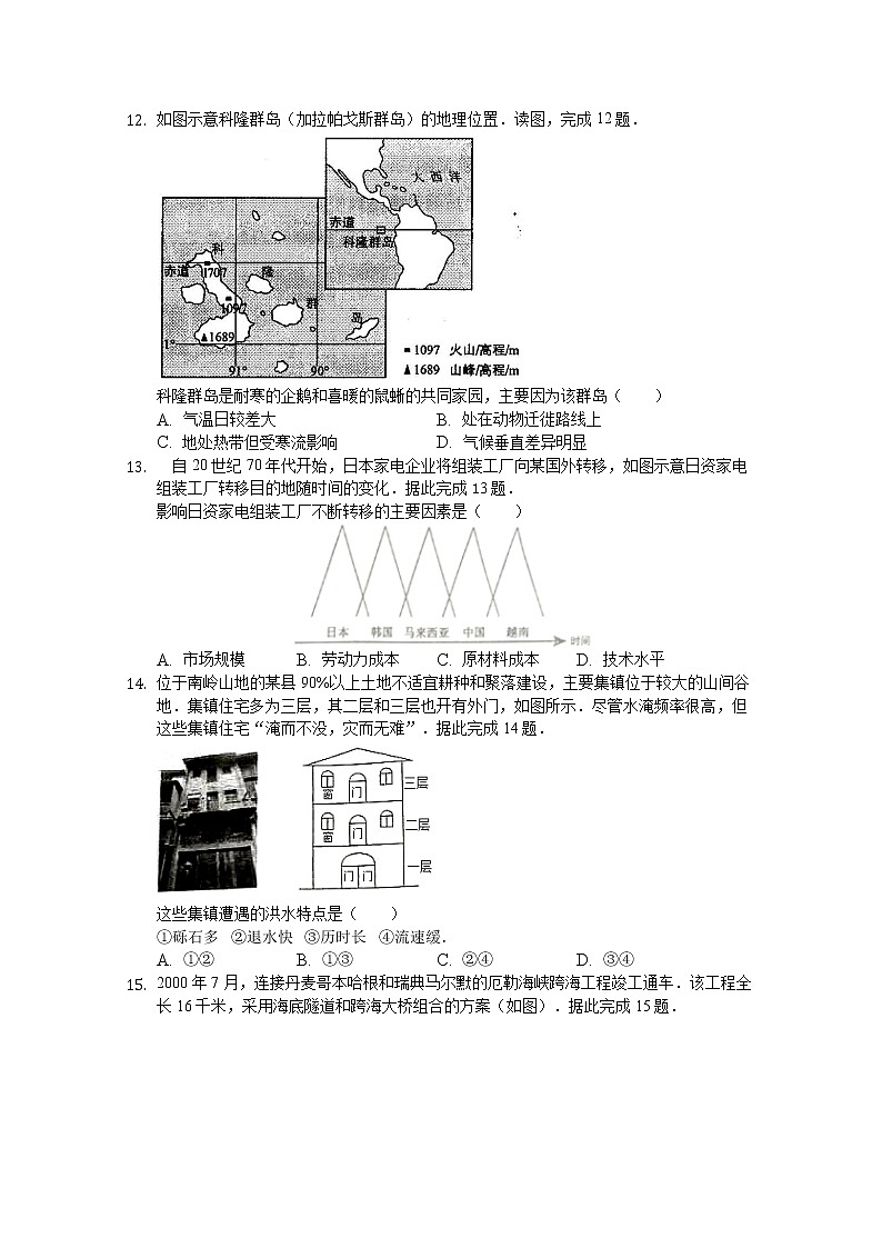 2018-2019学年山西大学附中高二下学期2月模块诊断 地理 Word版第3页