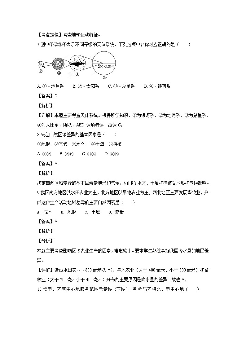 2018-2019学年陕西省城固县第一中学高二下学期开学考试地理试题 解析版03
