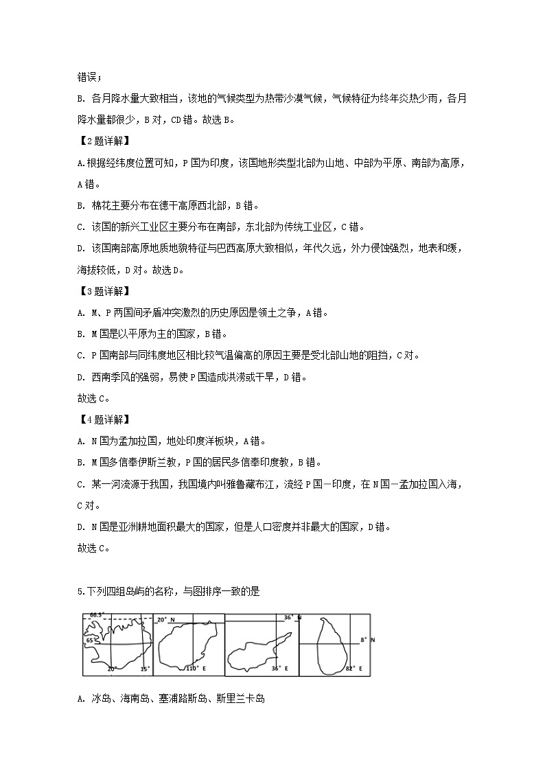 2018-2019学年湖北省汉川市第二中学高二3月月考地理试题 解析版02