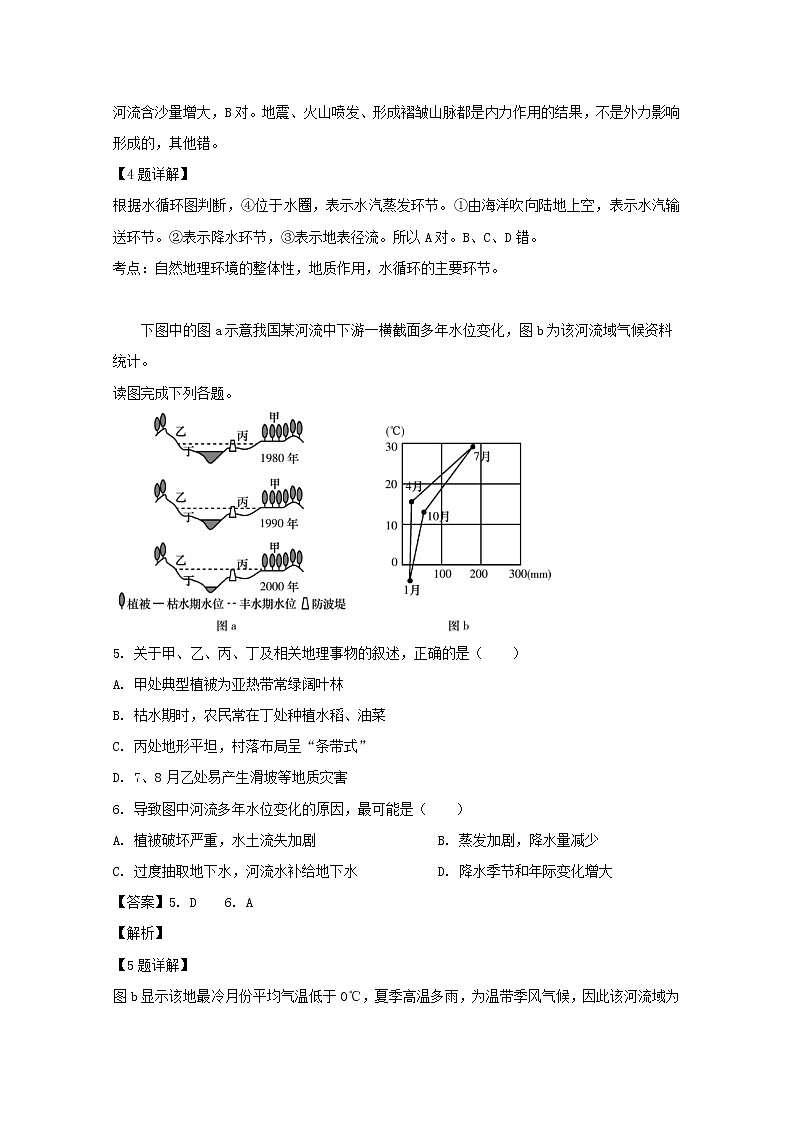2018-2019学年湖南省长郡中学高二学业水平模拟考试（三）地理试题 解析版03