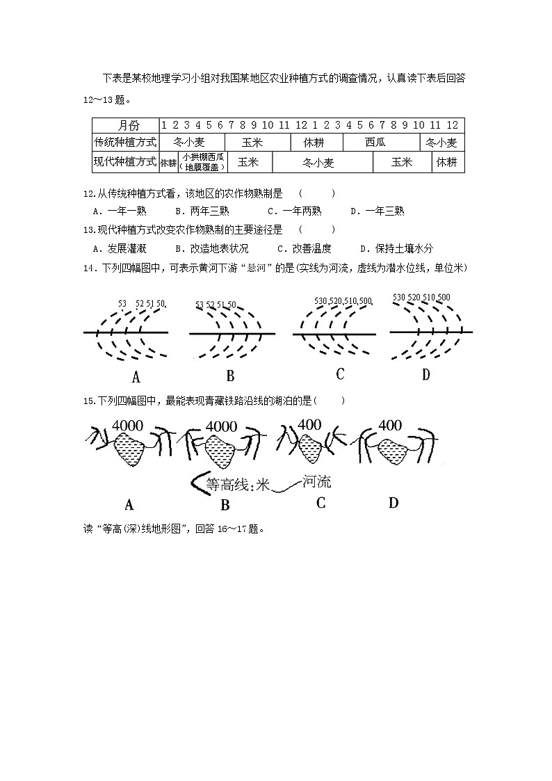 2018-2019学年吉林省白城市通榆县第一中学高二下学期第二次月考地理试题 Word版03