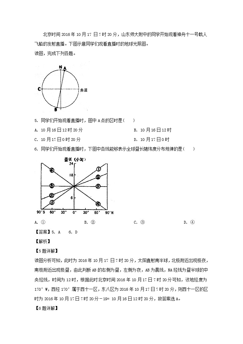 2018-2019学年吉林省延边第二中学高二下学期第一次月考地理试题 解析版03