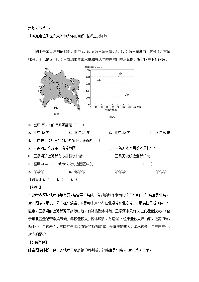 2018-2019学年江苏省常州礼嘉中学高二6月月考地理试题 解析版第2页