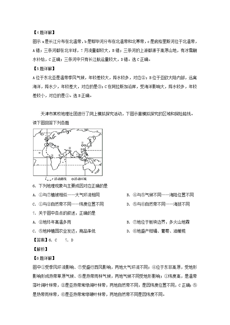 2018-2019学年江苏省常州礼嘉中学高二6月月考地理试题 解析版第3页