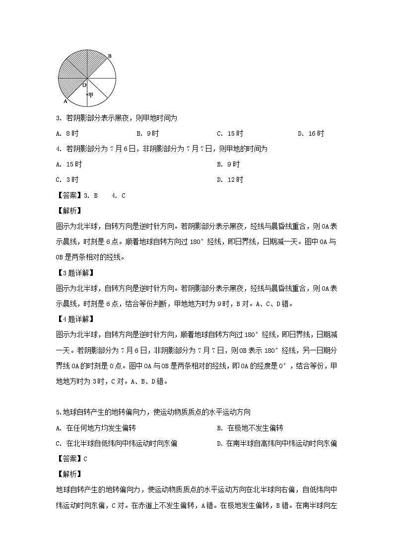 2018-2019学年江苏省东台市创新学校高二4月检测地理试题 解析版02