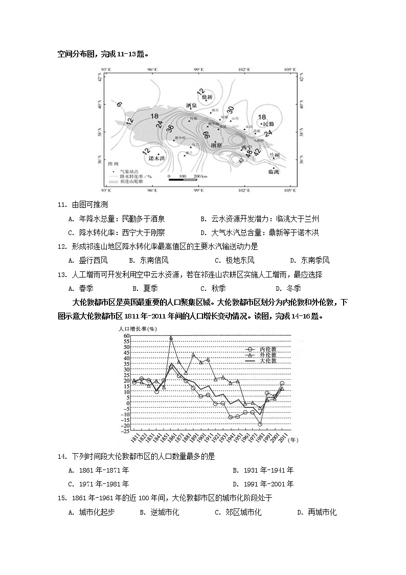2018-2019学年江西省南昌市第二中学高二下学期第二次月考地理试题 Word版03
