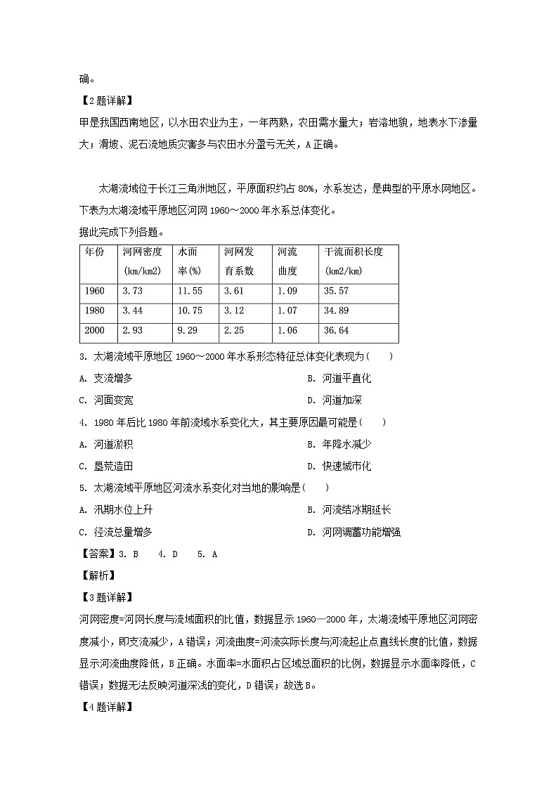 2018-2019学年江西省宜春市上高二中高二下学期第二次月考地理试题 解析版02