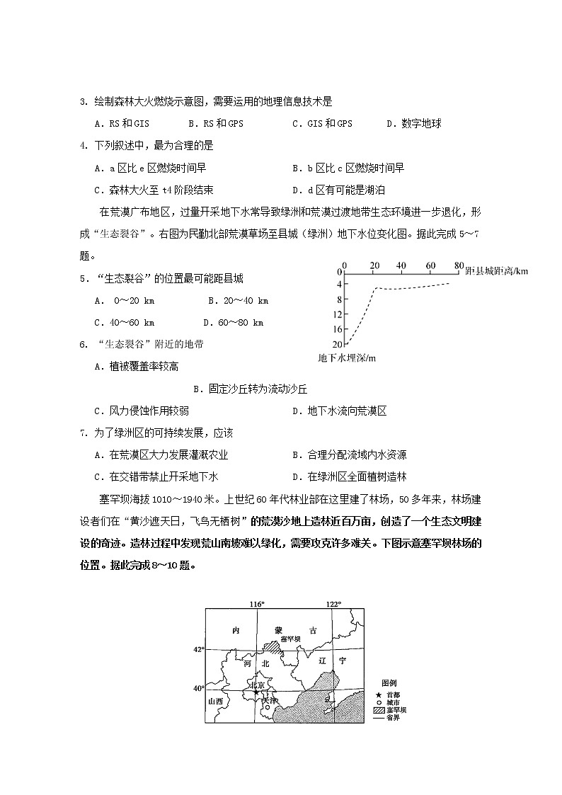 2018-2019学年河南省周口市扶沟县高级中学高二下学期第一次月考地理试题 word版02