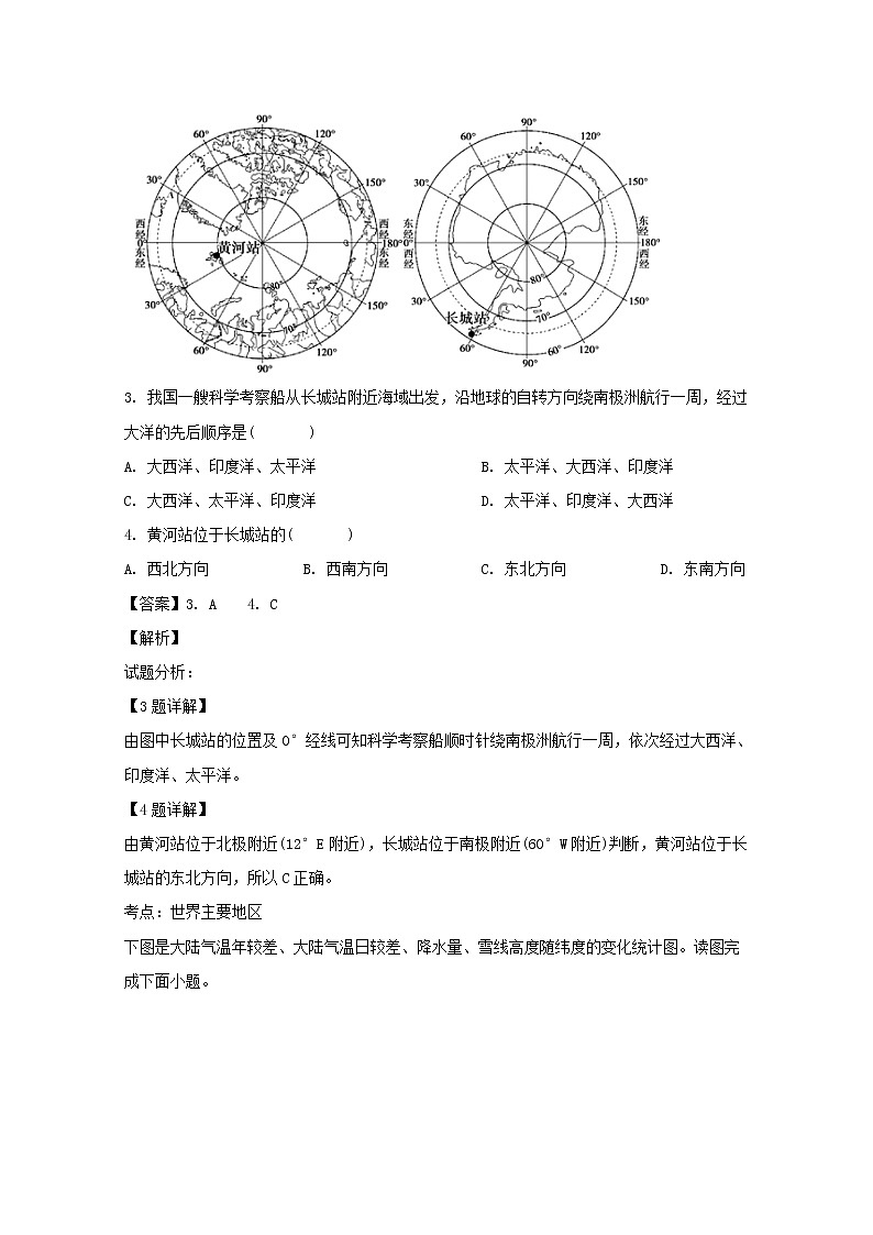 2018-2019学年黑龙江省鹤岗市第一中学高二下学期第二次月考地理试题 解析版02