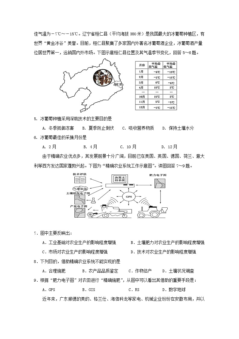 2018-2019学年福建省霞浦第一中学高二下学期第一次月考地理试题 word版02