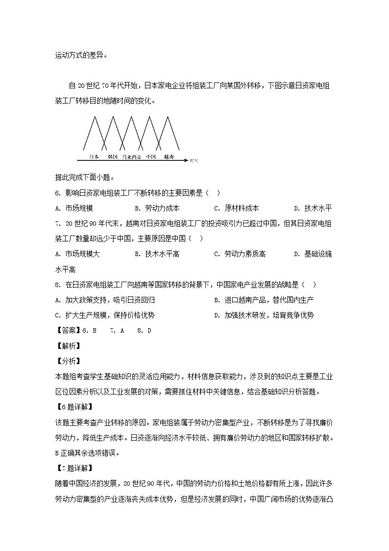 2018-2019学年广东省佛山市第一中学高二下学期第一次月考地理试题 解析版第3页
