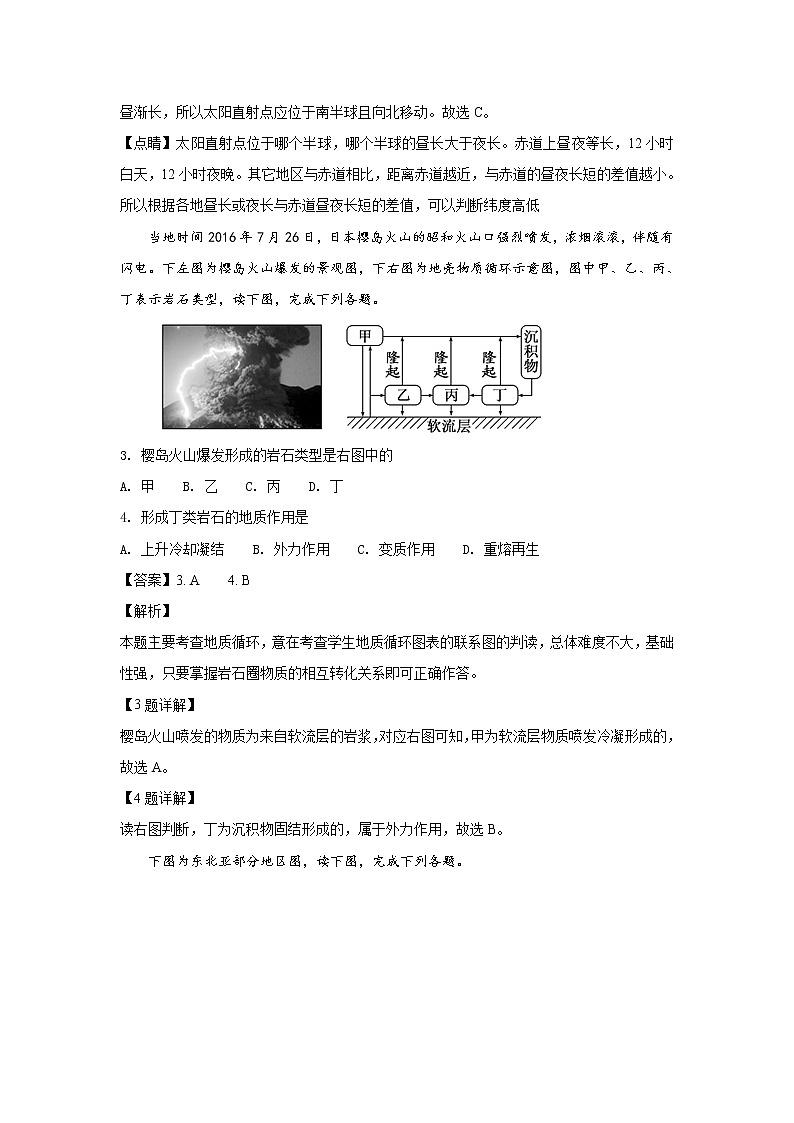 2018-2019学年天津市七校（静海一中，杨村中学，宝坻一中，大港一中等）高二上学期期中联考地理试题 解析版02